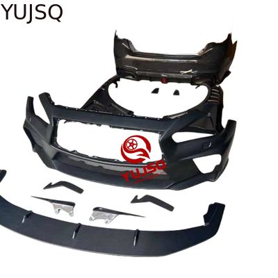 comprar Labio del parachoques de fibra de carbono para Infiniti Q50 2014-2022, ajuste universal atornillable Fabricación en línea